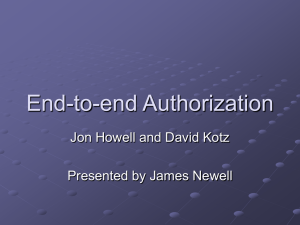 End-to-end Authorization