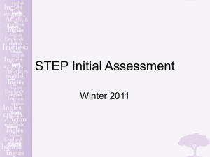 PowerPoint – STEP Initial Language Assessment