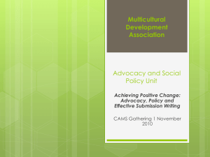 Advocacy and Social Policy Unit
