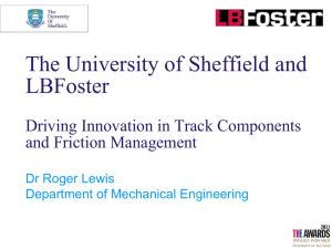 University of Sheffield and LB Foster Innovation in Track & Friction