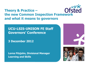 Common Inspection Framework for Further Education and