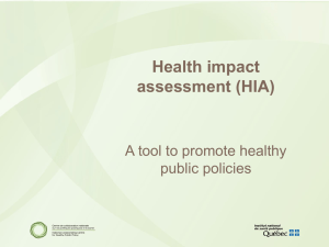 HIA - National Collaborating Centre for Healthy Public Policy