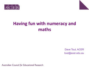 Having fun with numeracy and maths.