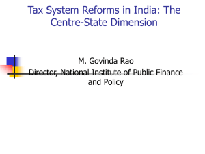 Tax System Reforms in India
