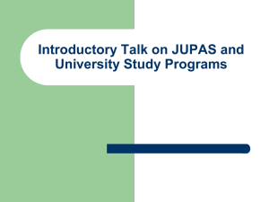 Introductory Talk on JUPAS and University Study Programs (10.11.15)