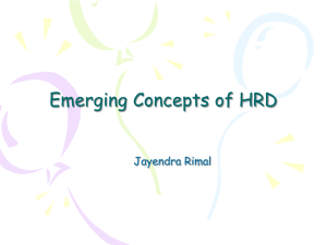 Emerging Concepts of HRD