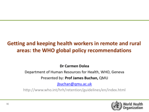 Increasing access to health workers in remote and
