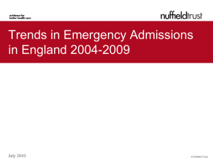 Trends in emergency admissions in England 2004
