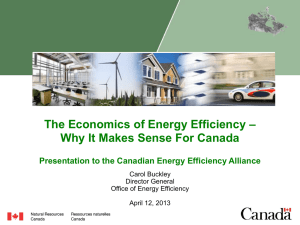 The Economics of Energy Efficiency – Why It Makes Sense for Canada