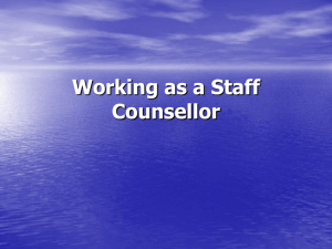 Working as a Staff Counsellor