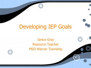 Developing IEP Goals