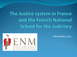 Judicial system in France and the French National School for Judiciary