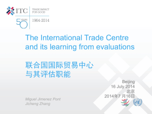 The International Trade Centre and its learning from