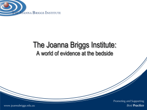 JBI Overview - Joanna Briggs Institute