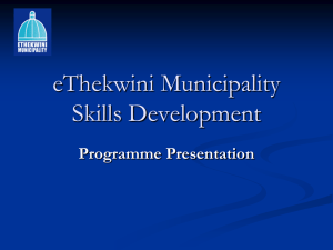 eThekwini Municipality Skills Development