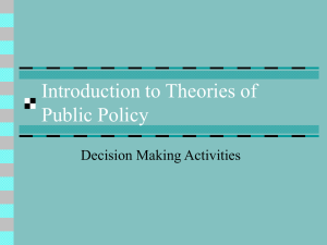 Introduction to Theories of Public Policy decision making