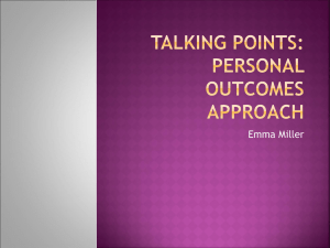 Talking Points: personal outcomes approach