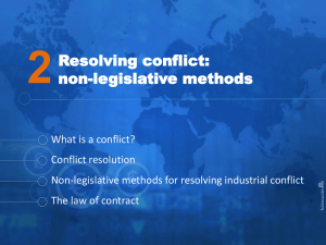 non-legislative methods Resolving conflict