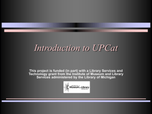 UPCat Powerpoint presentation