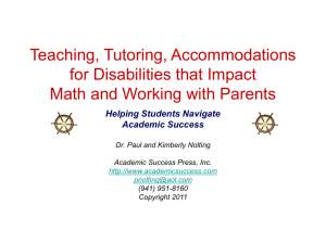 Teaching and Tutoring Students with Learning Disabilities