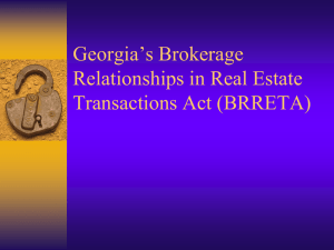 Georgia`s Brokerage Relationships in Real Estate Transactions Act