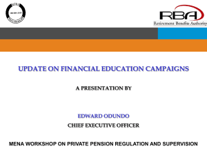 Update on Financial Education Campaigns