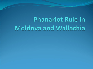 Phanariot Rule in Moldova and Wallachia
