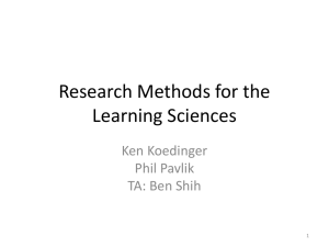 Research Methods for the Learning Sciences