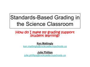 Standards-Based Grading in the Science Classroom