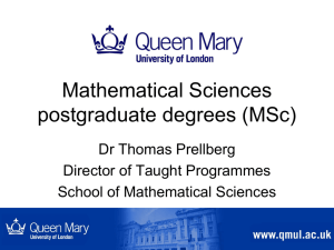 MSc - School of Mathematical Sciences