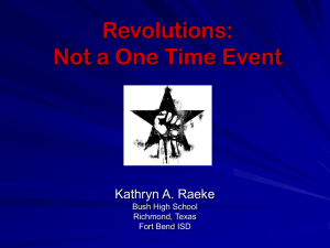 Revolutions: Not a One Time Event