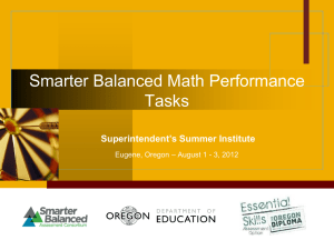 ODE Smarter Balanced Math Performance Tasks