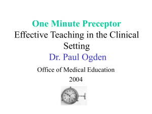One Minute Preceptor - Healthcare Professionals