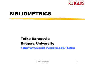 Bibliometrics - School of Communication and Information