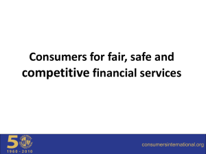 Consumers for Fair Financial Services campaign presentation
