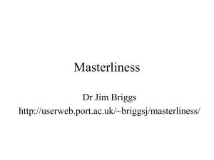 Masterliness - Dr Jim Briggs