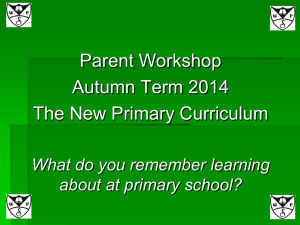 Parent Workshop Curriculum - Welldon Park Junior School