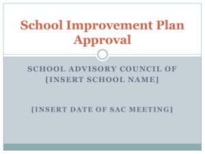 School Improvement Plan Approval - the School District of Palm