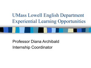 UML English Department Internships, Practica, & Experiential