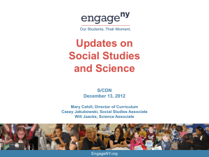 Update on Social Studies & Science