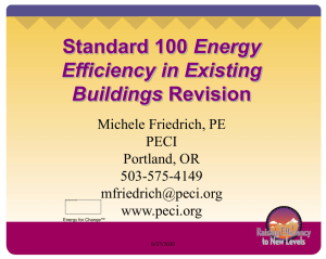 Standard 100 Energy Efficiency in Existing Buildings Revision