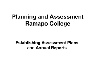 Establishing Assessment Plans and Annual