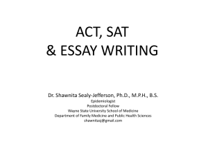 ACT, SAT, Essay Writing