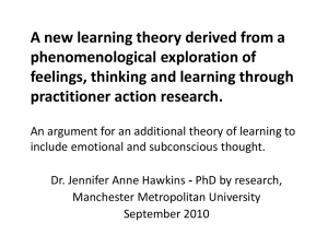 A new learning theory derived from a phenomenological exploration