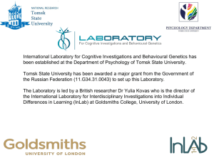 Laboratory for Cognitive Investigations and Behavioural