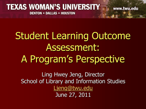 Student Learning Outcome Assessment: A Program`s Perspective