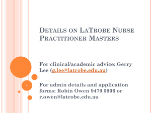 LaTrobe University Nurse Practitioner Masters