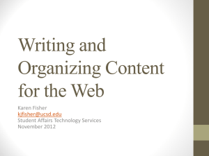 Writing and Organizing Content for the Web