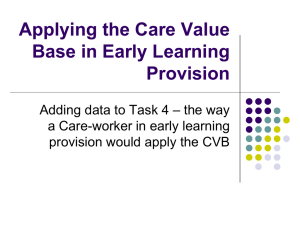 Applying the Care Value Base in Early Learning Provision