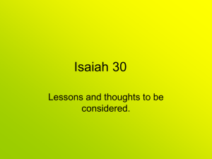 Powerpoint - Lessons from Isaiah 30